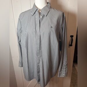 Polo Ralph Lauren Black and White Striped Button Down Shirt